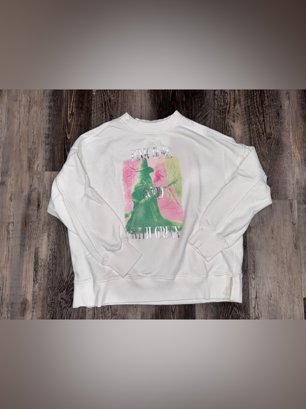 Aerie/Wicked Sweatshirt Pink Goes Good with Green’ Women’s Size XS (oversized)